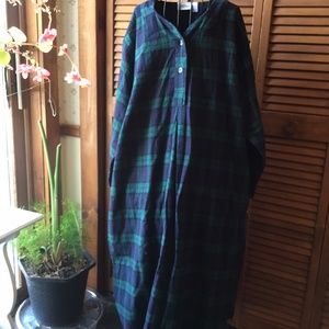 VT COUNTRY STORE GREEN PLAID NIGHTSHIRT 1XL